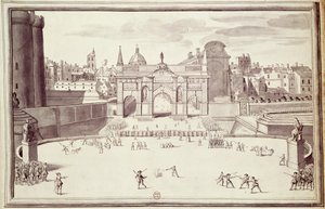 Barricades à la Porte Sainte-Antoine, 26 août 1648 - French School